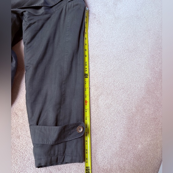 Vintage Italian Olive Green Cotton Herringbone Trench Coat Wool Lined - Picture 12 of 12